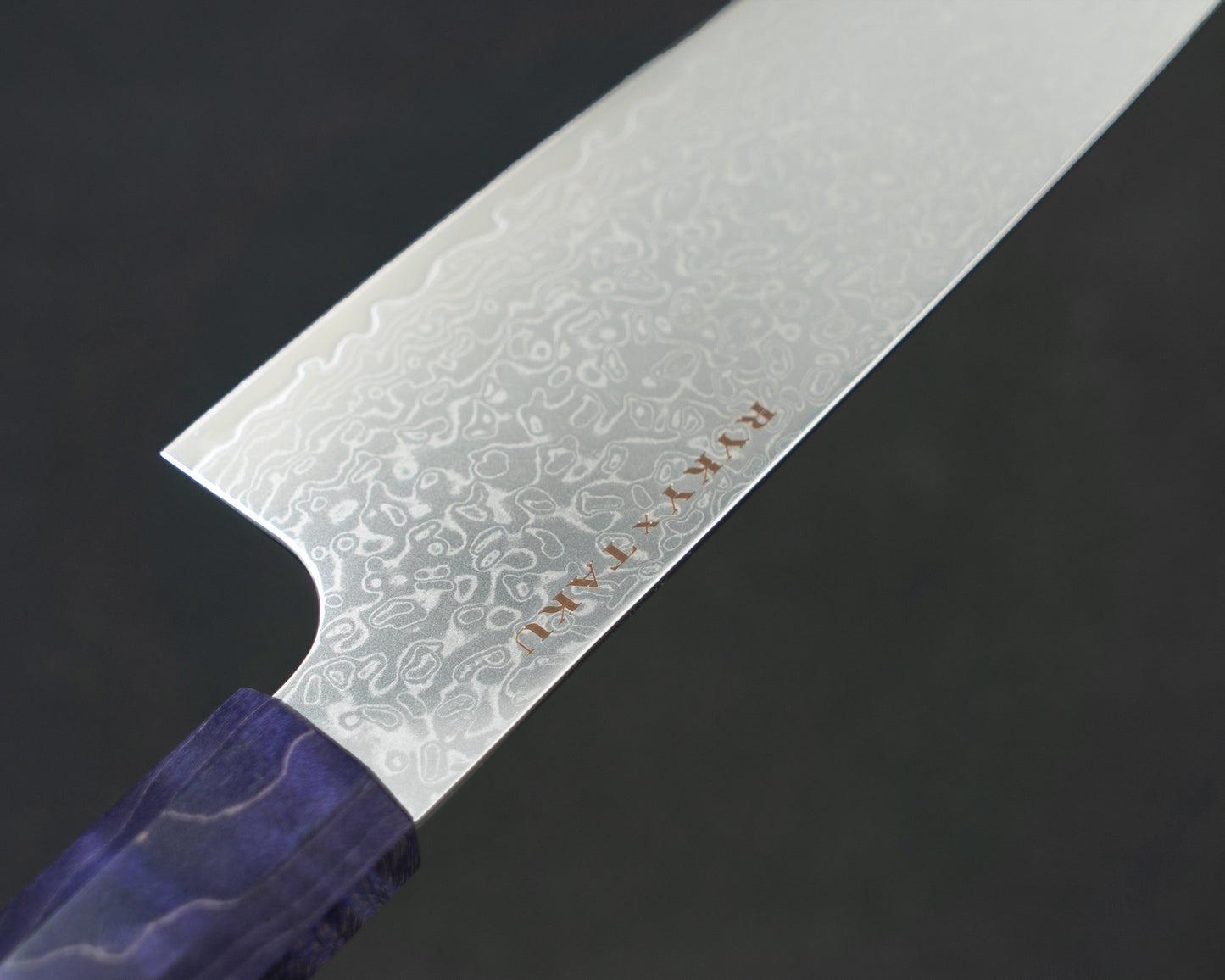 Ryky x Taku "Nobu" 220mm Damascus Chef Knife (Violet Handle)